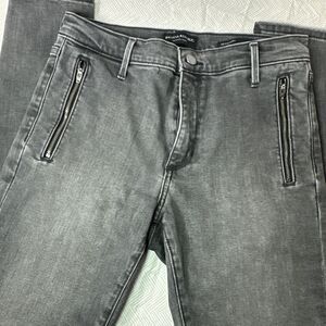 Banana Republic‎ Jeans Women's 27 Black Skinny Fit Denim Mid Rise Zipper Pockets
